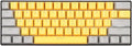 GOWENIC Mechanical Keyboard 60% Mechanical Gaming Keyboard with LED Backlit 61 Keys Compact Mini Wired Keyboard Mechanical Shaft Switches for PC Laptop (Grayish Yellow