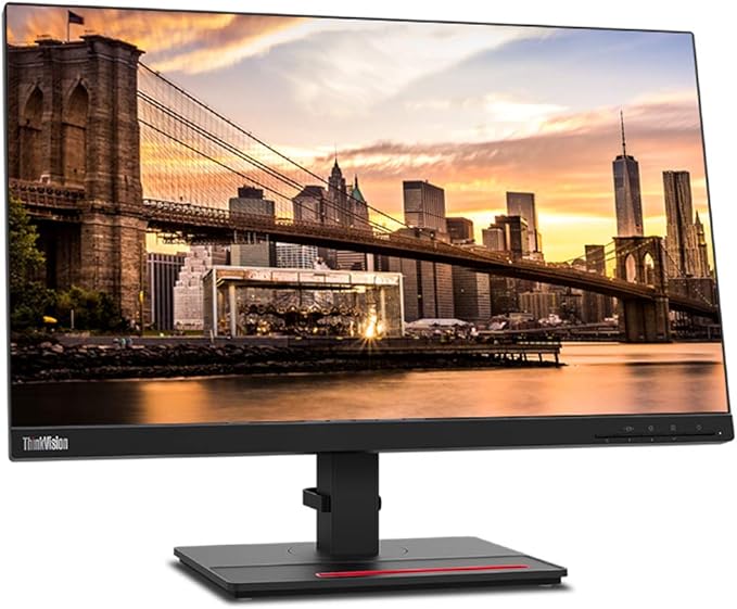 Lenovo ThinkVision T24i 23.8in 1920 x 1080 FHD IPS WLED-Backlit LCD 2-Pack Raven Black Monitor Bundle with HDMI VGA DisplayPort USB Hub MK270 Wireless Keyboard and Mouse Combo and Gel Mouse Pad