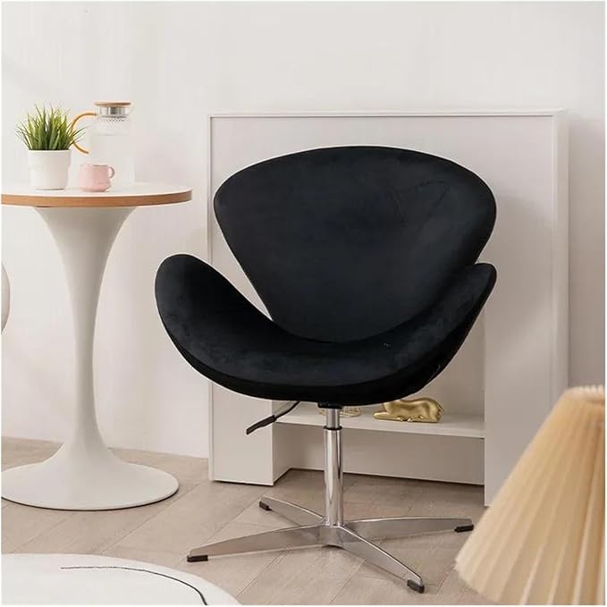 Ergonomic Gaming Chair Rotating Single Person Sofa Internet Celebrity Leisure Chair Yellow Flannel Swivel Computer Office Chair Quiet Cream Breeze Swan Design