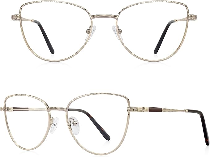 RB. Pilot Retro Cateye Reading Glasses for Women Blue Light Blocking Computer Glasses Spring Hinge Readers