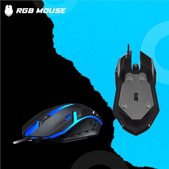 MTG RGB Backlit Mechanical Wired Gaming Keyboard and Mouse Full Anti-ghosting Keys RGB Stereo Speaker with 6 Colorful LED Modes and Webcam for Desktop PC Laptop Combo