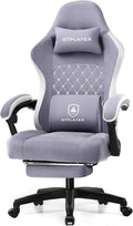GTPLAYER Gaming Chair Computer Office Chair with Pocket Spring Cushion Linkage Armrests and Footrest High Back Ergonomic Computer Chair with Lumbar Support Task Chair with Footrest