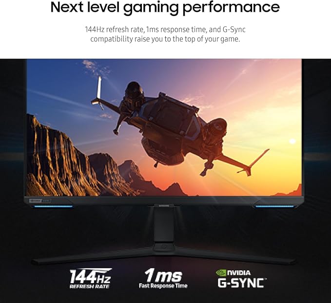Samsung 28” Odyssey 4K UHD(3840x2160) Gaming Monitor | Smart TV | Game BAR | Built-in Speakers | HDR 400 144Hz 1ms | FreeSync Premium Pro Compatible and G-Sync | Wi-Fi 5 | Includes Remote Control