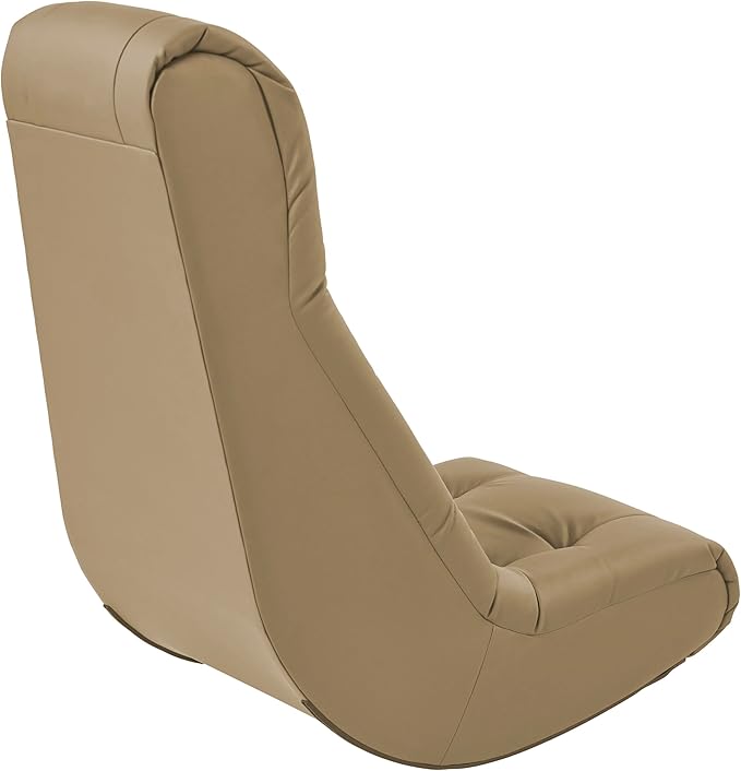 FDP Tufted Floor Rocker for Kids Teens and Adults Comfortable Ergonomic Chair for Reading Playing Video Games or Watching TV - Sand 10488-SD
