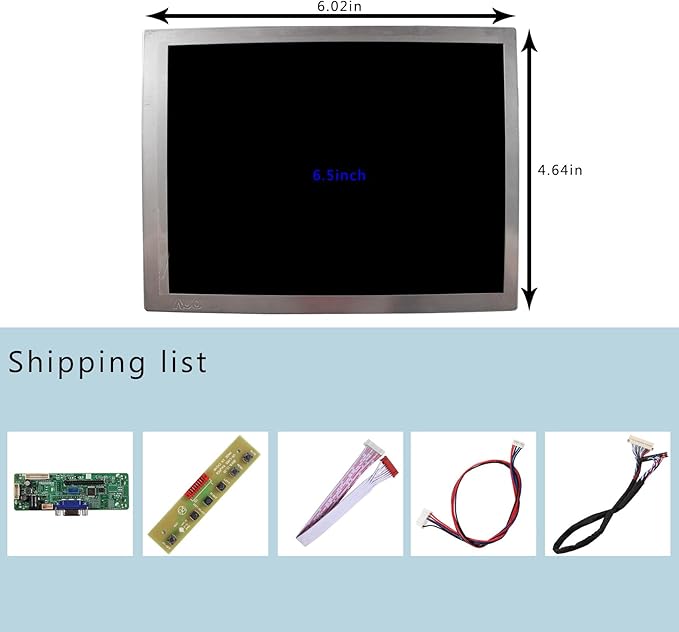 VSDISPLAY 6.5 6.5 inch640X480 LCD Screen G065VN01 V2 high Brightness Outdoor Display with VGA LCD Controller Board