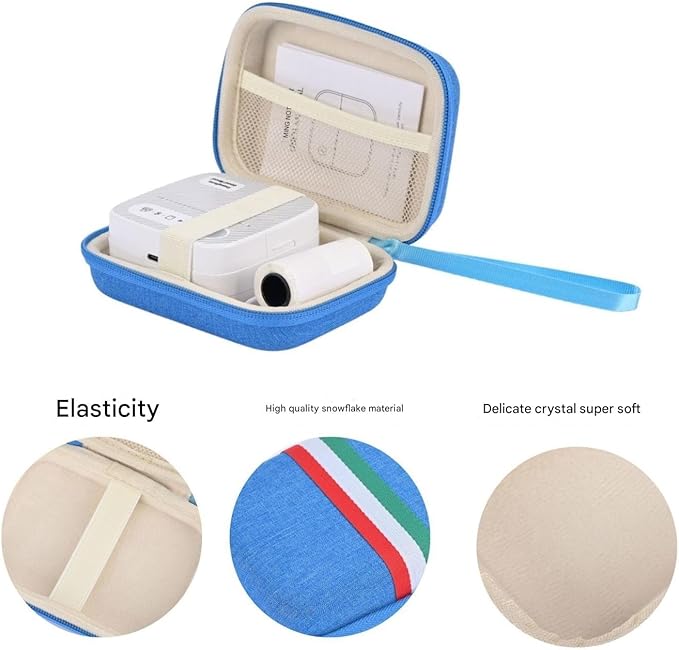 Mini Mobile Hard Disk Power Supply u Disk u Shield Earphone Storage Box Multi-Function Data Cable Package Digital Storage Finishing Package (Blue)