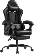 Shahoo Gaming Chair Video Gaming Chair with Footrest and Lumbar Support Ergonomic Computer Chairs with 360° Swivel and Height Adjustable Spin Chair with Headrest for Home Office Study Room (Black)