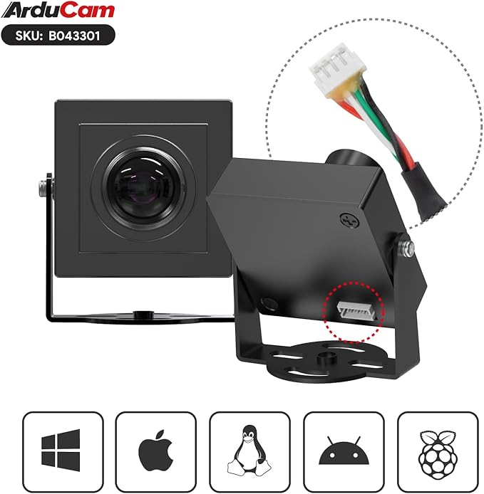 Arducam 12MP HDR USB Camera Module 101°(D) Wide Angle UVC Webcam with M12 Lens for Windows Linux Android and Mac OS