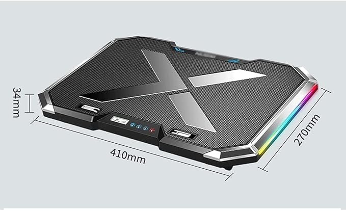 Steel Mesh Panel LED Fan Adjustable Speed Control 10 -17 Laptop Cooling Pad Game Master