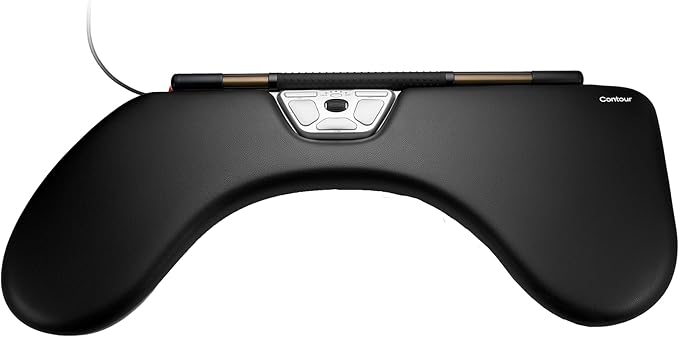 Contour RollerMouse Red Ergonomic Mouse for Shoulder Forearm Wrist Strain Relief for RSI Carpal Tunnel Centered Rollerbar 6 Customizable Buttons 10 Speed Settings Mac/PC Compatible - Wired - Max