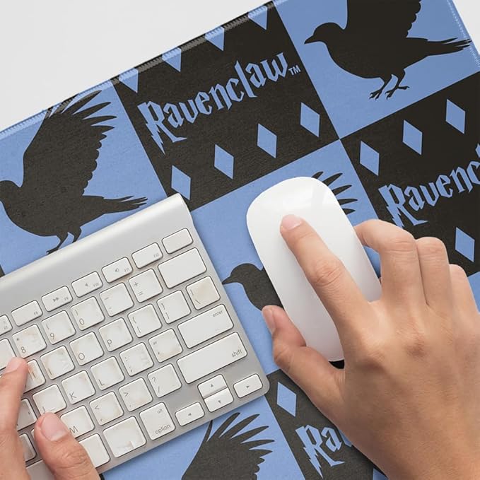 Harry Potter Ravenclaw Pattern Large Gaming Mouse Pad Desk Mat with Stitched Edges Non-Slip Base for Gamer Home and Office 31.5 x 15.7