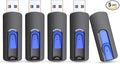 JUANWE 64GB Flash Drives 5 Pack USB 3.0 Flash Drive Retractable Slide Thumb Drive Thumb Drives 5 Pack Jump Drives Multipack Bulk USB Drive Data Storage for Computers Blue