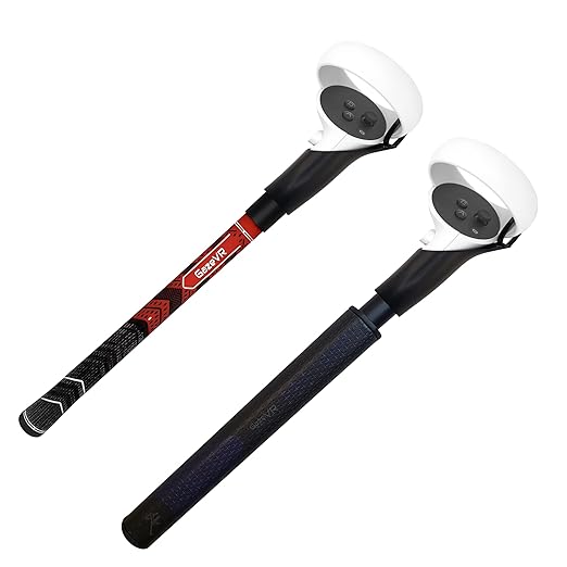 VR Golf Club Attachments for Oculus Quest 2 | Pro &amp Putter Grips | 2 Pack | Right &amp Left Controllers