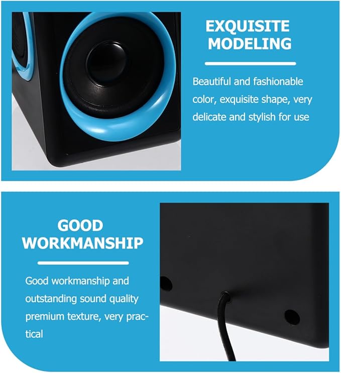 POPETPOP Mini USB 2.0 Surround Loudspeaker Box for Laptop and Desktop Computer Compact Mini Speaker Dc 5v Power Supply Suitable for Home and Office Audio