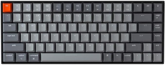 Keychron K2 75% Layout RGB Bluetooth Wireless Mechanical Keyboard with Keychron Super Brown Switch/Anti Ghosting/N-Key Rollover Compact 84 Keys USB Wired Gaming Keyboard for Mac Windows-Version 2