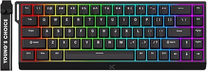 Hyekit x MCHOSE ACE 68 65% Wired Magnetic Switch Mechanical Gaming Keyboard Rapid Trigger Hall Effect Keyboard Hyper-Fast Adjustable Actuation 8K Hz Polling Rate RGB HotSwap for PC/Mac Black