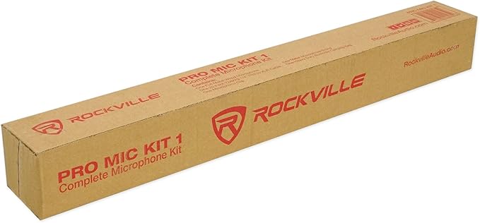 Rockville Wired Pro MIc Kit 1 - High-End Metal Microphone+Mic Stand+Carry Bag+Cable Black
