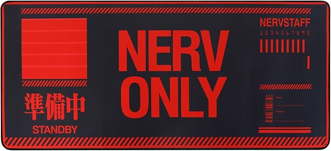 Neon Genesis Evangelion Mouse Pad 35.4x15.7 NERV ONLY Design Non-Slip Base &amp Stitched Edges Great for EVA Fans Office &amp Gaming
