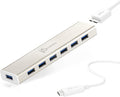 j5create USB Type-C to 7-Port USB 3.0 Data Hub with 3 ft Extended Cale [20W Power Adapter Included] for Mac MacBook Windows Laptop Surface XPS Chromebook PC (JCH377)