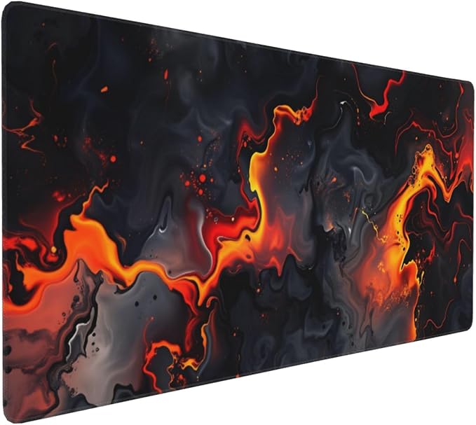 Flame Large Gaming Mouse Pad 35.5 X 16 Inch Extended Desk Mat for Keyboard and Mouse Waterproof Computer Mousepad with Stitched Edges &amp Non-Slip Base