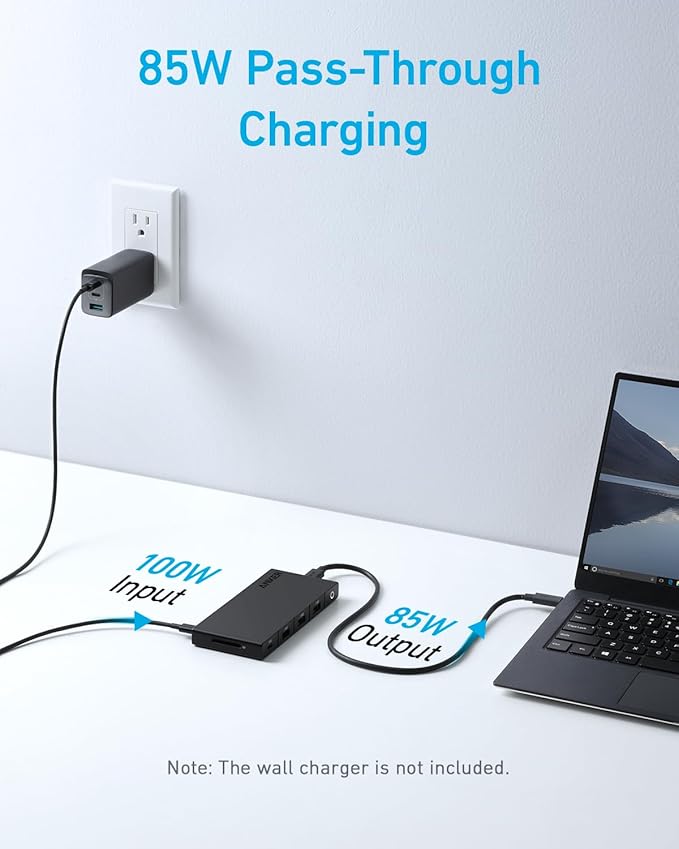 Anker USB C Hub (10-in-1) Dual Monitor with 4K HDMI Max 100W Power Delivery Dual 4K HDMI Ports 4 USB-A/USB-C Data Ports Ethernet and SD Card Reader for Dell Laptop ThinkPad and More