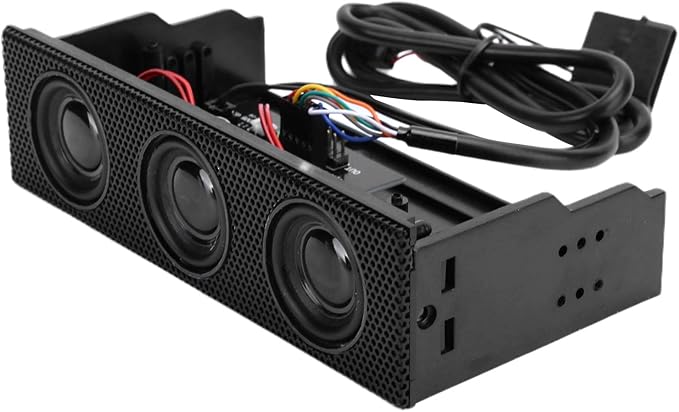 Heayzoki PC Front Panel Speaker Stereo Surround Computer Case Builtin Mic Loudspeaker 5.25in STW9005 PC Floppy Drive Front Panel Card Reader with Low Temperature