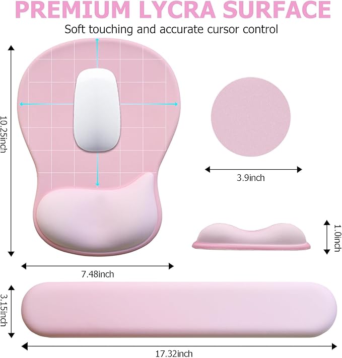 Gel Mouse Pad with Wrist Rest Ergonomic Office Keyboard Wrist Rest and Mousepad with Wrist Support Computer Mouse Pad with Non-Slip PU Base and Desk Accessories Mat for Laptop &amp Home &amp Gamin