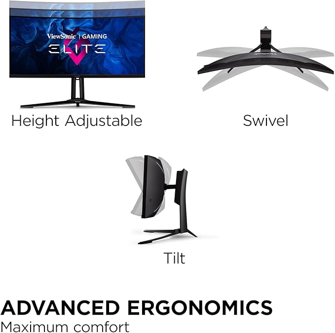 ViewSonic XG341C-2K 34 Inch 1440p 21:9 Curved Gaming Monitor 1ms 200Hz FreeSync Premium Pro Mini LED HDMI 2.1 USB C HDR1400