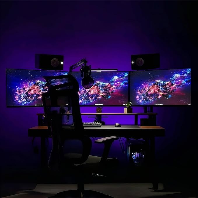 Kado Triple Monitor Setup - 3-Pack 24 Curved 1920x1080 Computer Monitor 1500R 75Hz VESA Mount HDMI Office Gaming Hybrid Built-in Speakers (C24X Trio Series)
