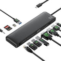 USB C Docking Station Minthouz 12-in-1 Docking Station 3 Monitors USB Hub with DisplayPort/HDMI/VGA PD USB 2.0/3.0 Gigabit Ethernet SD/TF Audio Jack USB C Dock for Windows &amp Mac