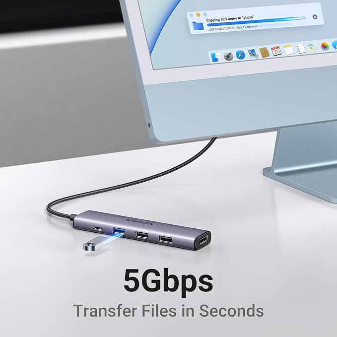 UGREEN USB C Hub 10Gbps 4 Ports USB 3.2 Adapter Bundle with Revodok 105 USB C Hub