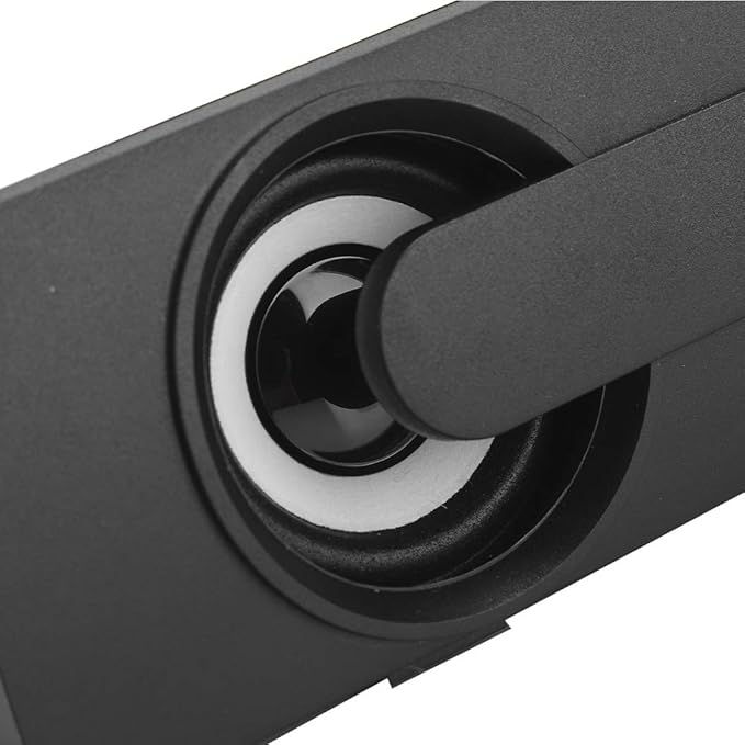 Computer Speaker 3.5mm Jack Universal Bass Speaker with LED Light Portable Stereo Speaker for Desktop Notebook Laptop (Black)