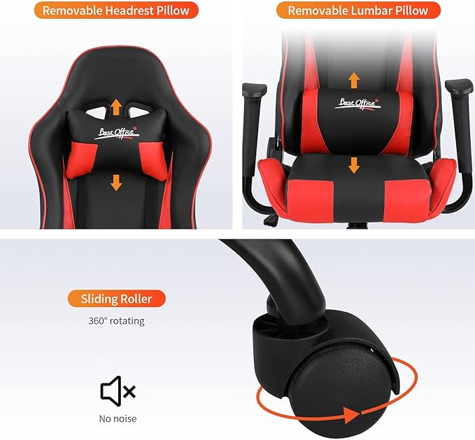 Silla Gamer Chair - Adults &amp Kids PC Gaming Recliner with Headrest &amp Lumbar Support
