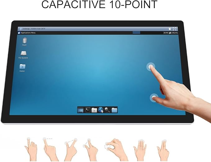 GreenTouch 23.6 Inch Aluminum Frame Wall Touch Screen LCD Monitor Open Frame LCD Display - HDMI/VGA/DVI-1920 * 1080 @60Hz