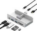 Ejay 7-in-1 USB C Hub with Clamp Mount 4K@60Hz HDMI for MacBook Pro 100W PD Charging 10Gbps USB 3.2 Hub for SD/TF Card Reader Aluminum Hub for XPS iPad Pro Windows Silver