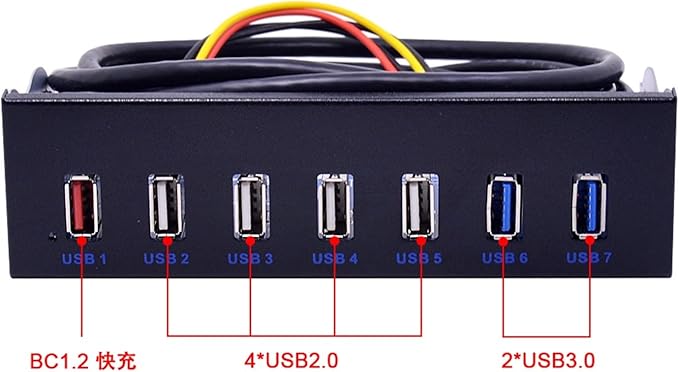 5Gbps 20Pin USB 3.0 Front Panel BC 1.2 Rapid Charging USB 2.0 USB2.0 USB3.0 HUB Expansion Bracket for PC 5.25'' DVD-ROM