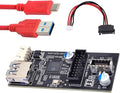 Xiwai Type-C USB-C &amp 19/20Pin Header Splitter to USB 3.0 20Pin &amp Type-E Dual Ports Female PCBA Type Adapter HUB 5Gbps