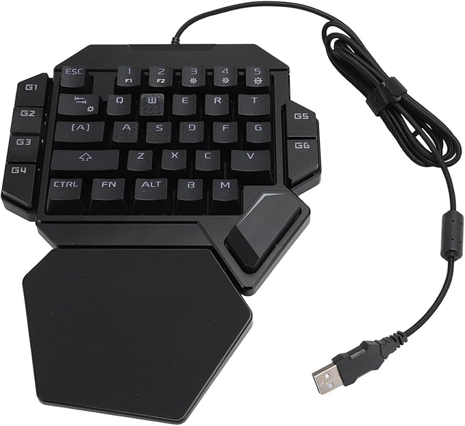Vikye One Handed Gaming Keyboard 35 Keys Blue Switch RGB Mechanical Gaming Keyboard with RGB Backlight for PC Gamer Vikyea21uoki3pt