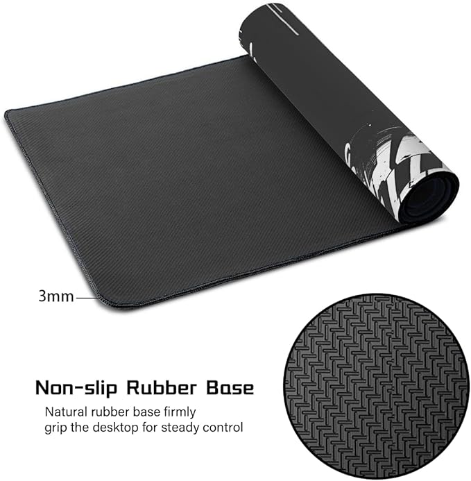 White Piano Note Music Large Mouse Pad Gaming Mousepad Desk Mat for Desktop Computer Keyboard Waterproof Mouse Mat Desk Pad with Non-Slip Base for Game School Office Home 35.4 x 15.7