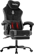 SUKIDA Fabric Video Gaming Chair Ergonomic High-Back Computer Game Chairs with Large Massage Adjustable Lumbar Support Headrest and Linked Armrests for Long Hours Sitting Task Chair Black