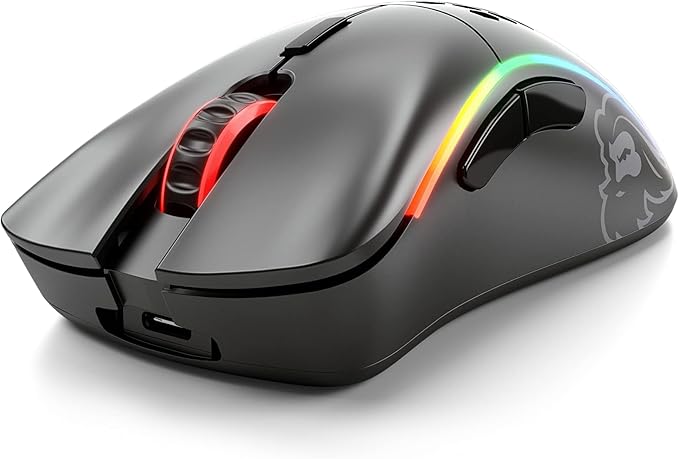 GLORIOUS Model D- (Minus) Wireless Gaming Mouse - 67g Superlight Honeycomb Design RGB Ergonomic Lag Free 2.4GHz Wireless Up to 71 Hours Battery - Matte Black