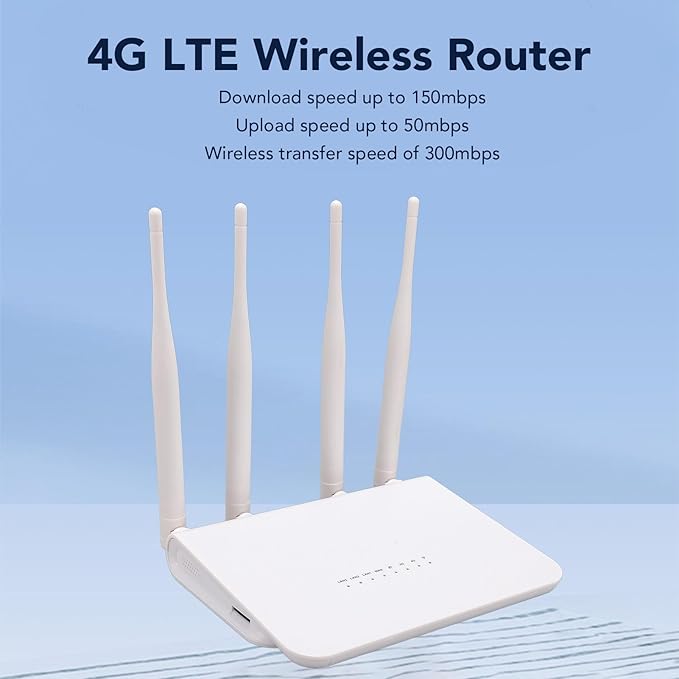 CPE210T CPE 4G LTE Wire Less Router 300mbps Unlocked Mobile Wi Fi Hotspot Router with SIM Card Slot Up to 32 Devices for Home Office Hotel RV (US Plug)