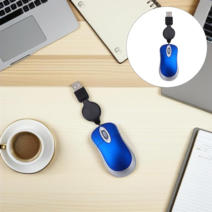 Veemoon 3pcs Mini Retractable USB Mouse Ultra Compact Laptop Mouse Portable Wiredmouse for PC Laptop Computer Home Office Outdoor Travel - Plug &ampAmp Play Corded Silent