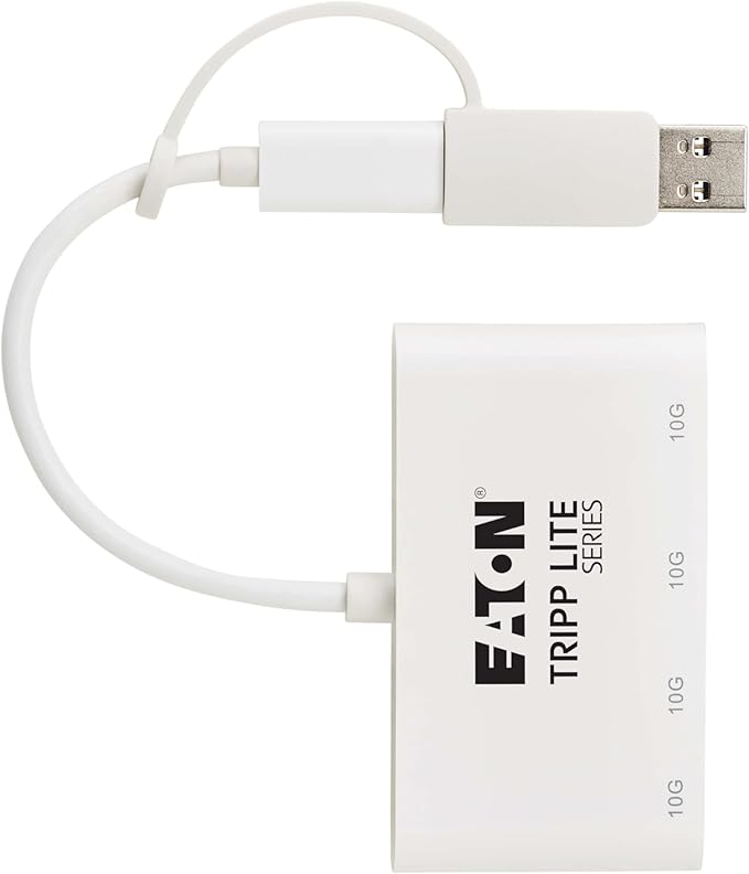 Tripp Lite 4-Port USB-C Hub for Laptop 2 USB-A &amp 2 USB-C Ports - USB 3.2 Gen 2 with 10 Gbps Data Transfer Thunderbolt 3 Compatible No Software Needed White 3-Year Warranty (U460-004-2A2C-3)
