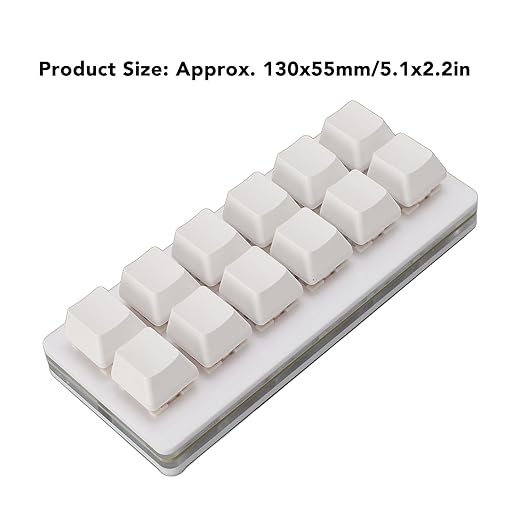 One Handed Macro Mechanical Keyboard 12 Keys Hot Swappable RGB Gaming Keypad Programmable Mini Red Switch Keyboard for OS X for for Pi (White)