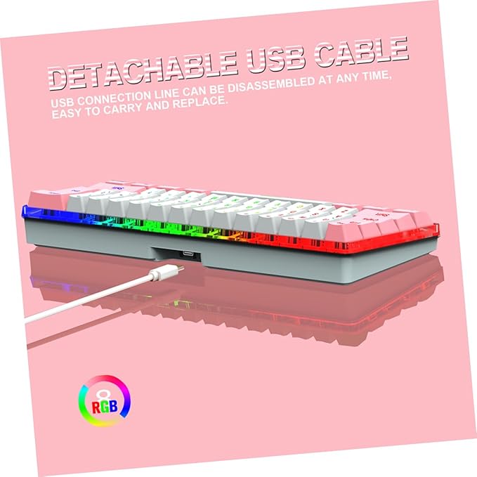 Compact Key RGB Mechanical Gaming Keyboard Keyboard Vibrant Backlight for Gamers and Efficient Workspaces and Design