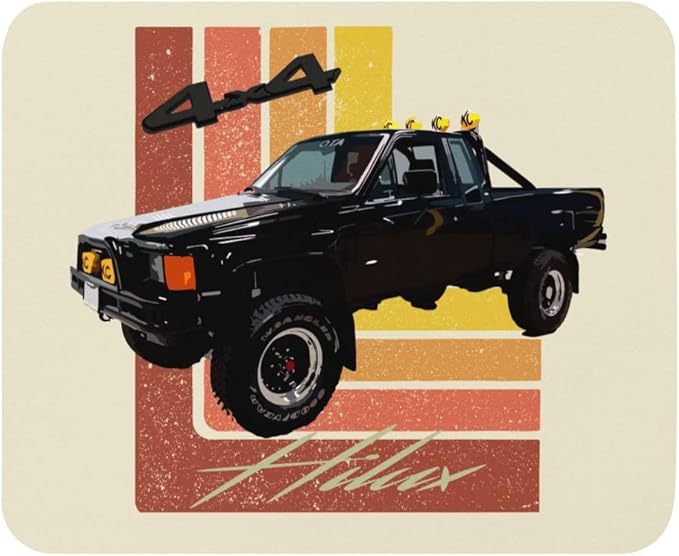 1985 Hilux 4x4 Marty McFly Pickup Truck Car Art Mouse Pad Non-Slip Rubber Base