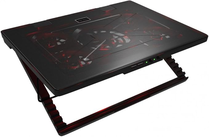 Mars Gaming MNBC2 Laptop Cooling Pad (Up to 17.3 Inches 5 Fans Red LED 2x USB 2.0 Black)
