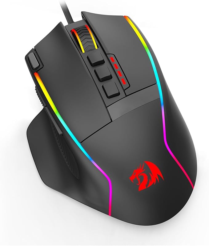 Redragon Gaming Mouse Wired Gaming Mouse 26000 DPI Opitacl Sensor Ergonomic Mouse with Fire Button Macro Editing Programmable RGB Mouse for Laptap/PC/Mac