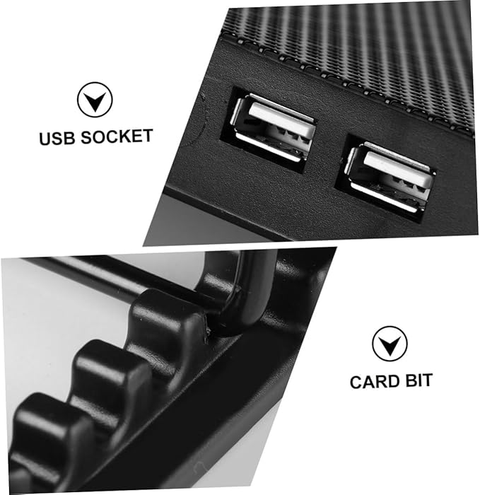 MERRYHAPY Laptop Cooling Pad Dual USB Fans Portable Notebook Cooler Stand for Enhanced Heat Dissipation Black